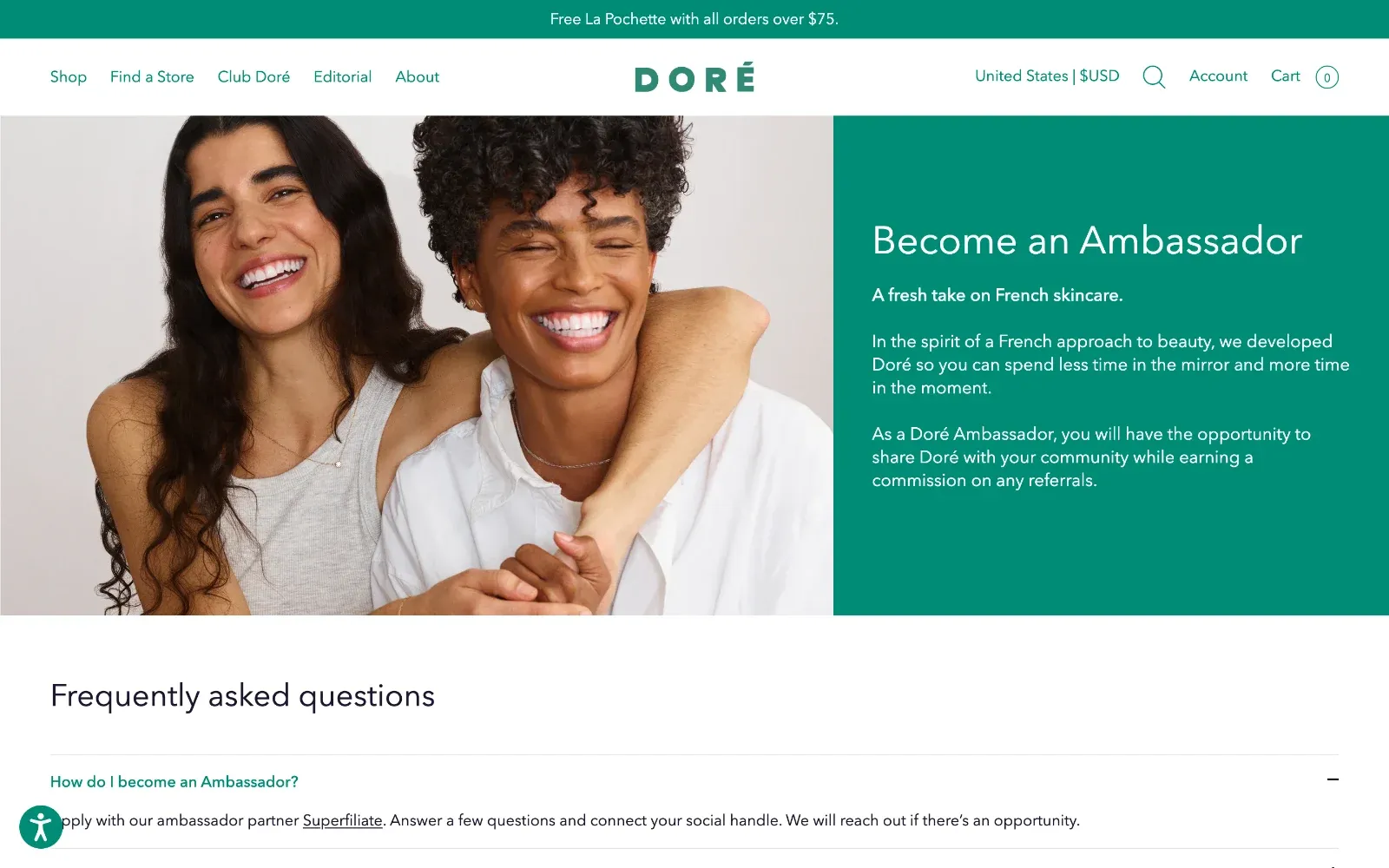 Page Become an Ambassador de Doré