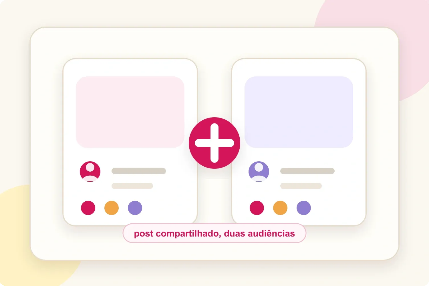 Dois perfis conectados por um único post Collab do Instagram