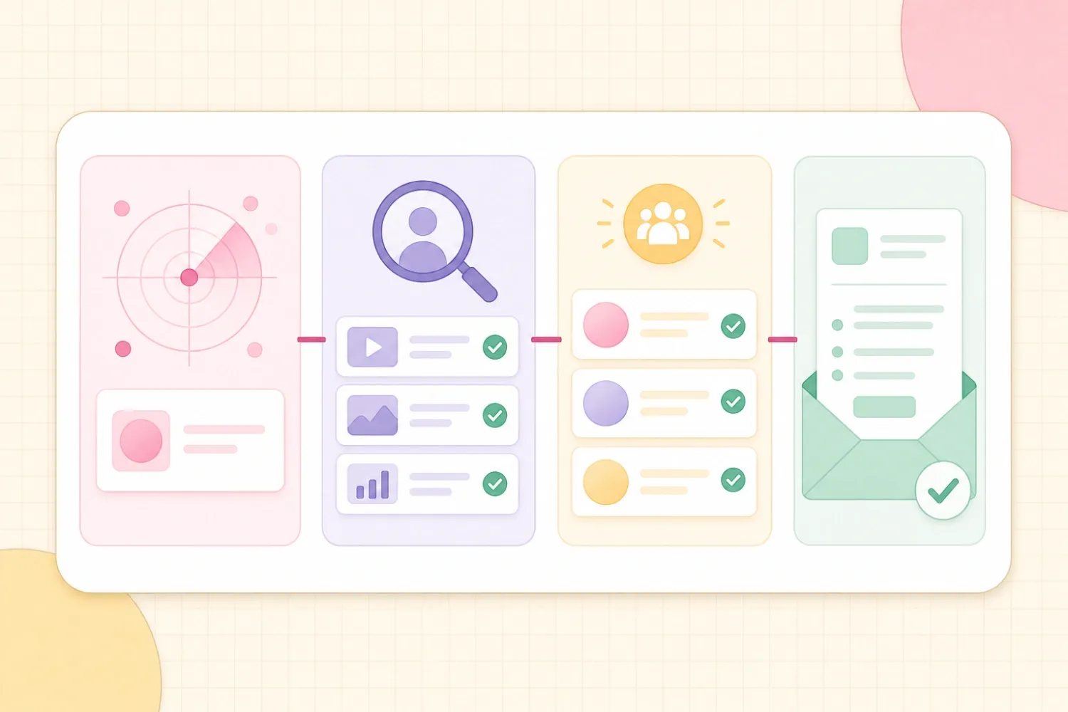 Workflow de recherche et de prospection avant de contacter une marque