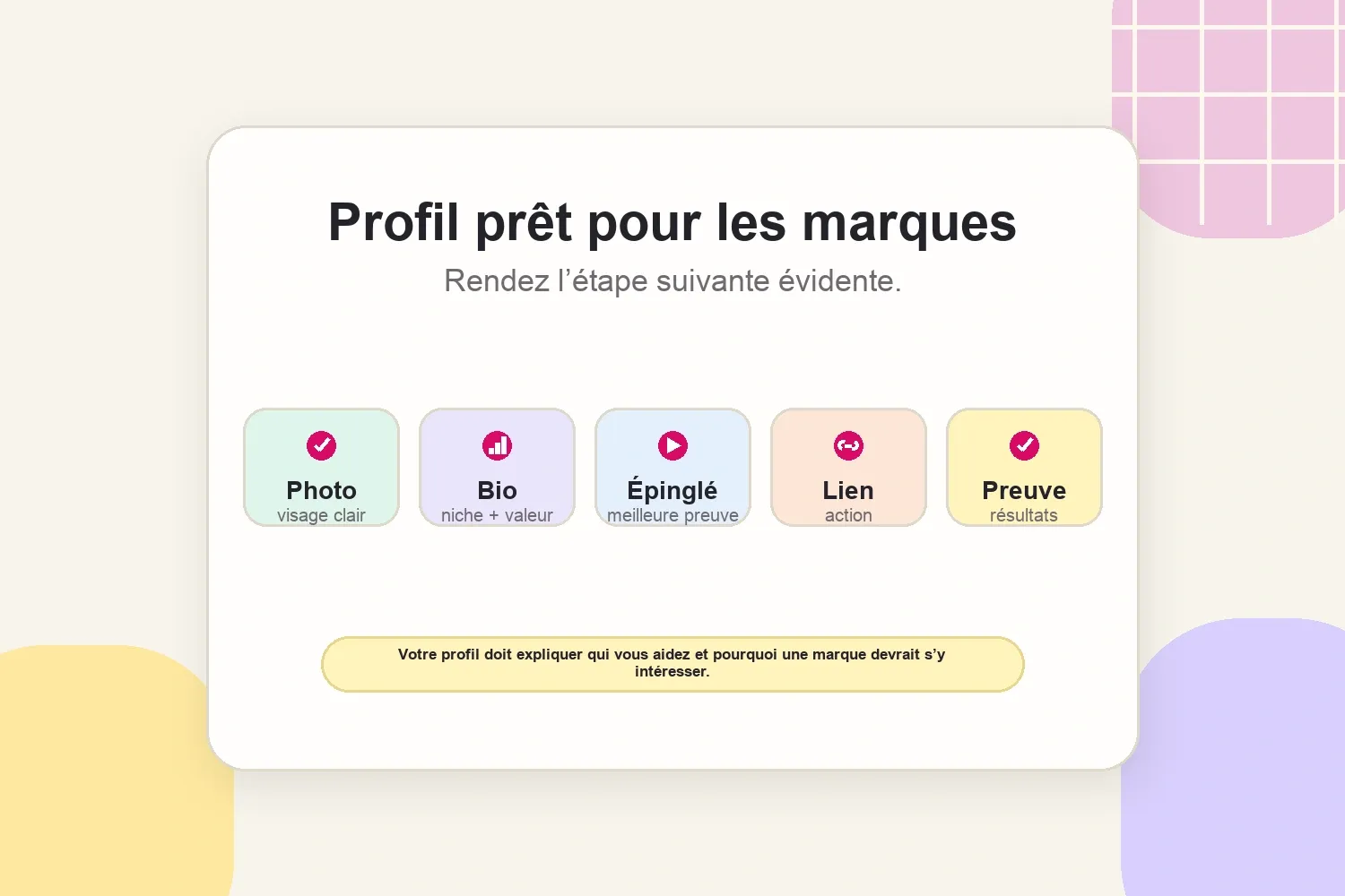 Audit d'un profil TikTok prêt pour les marques