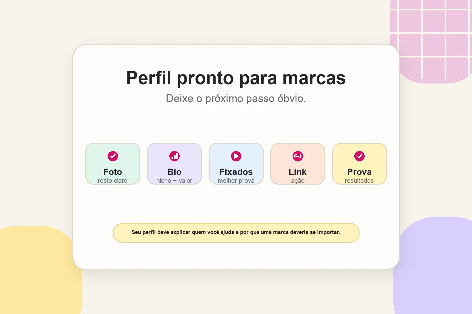 Auditoria de perfil do TikTok pronto para marcas