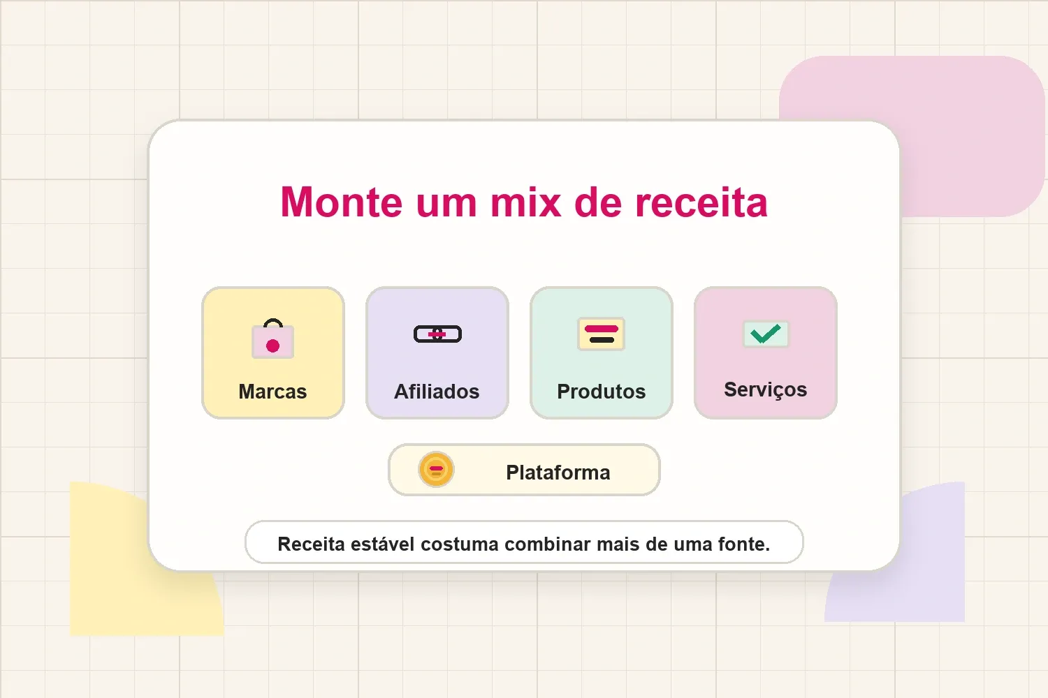 Monte um mix de receita