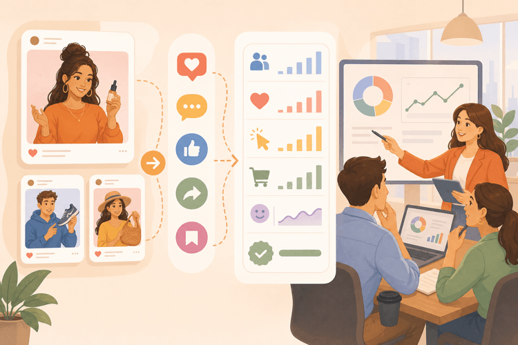 Illustration d’un bilan de campagne d’influence pour l’analyse des KPIs par une marque
