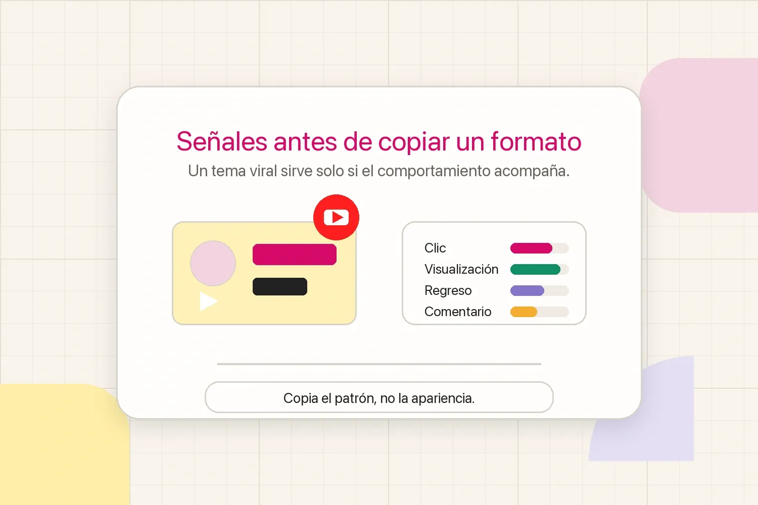 Señales de YouTube antes de copiar una idea viral