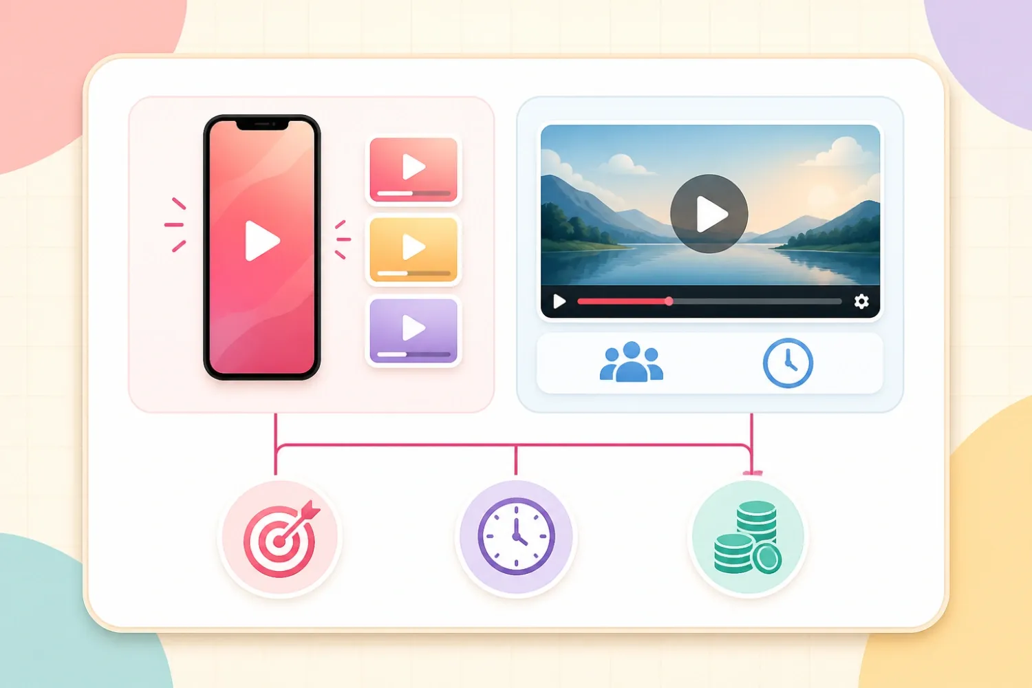 Decision framework comparing YouTube Shorts and long-form video formats