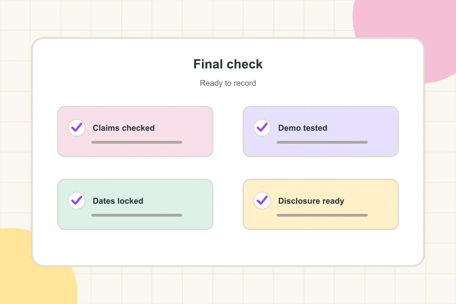 Final YouTube sponsorship pre-filming checklist