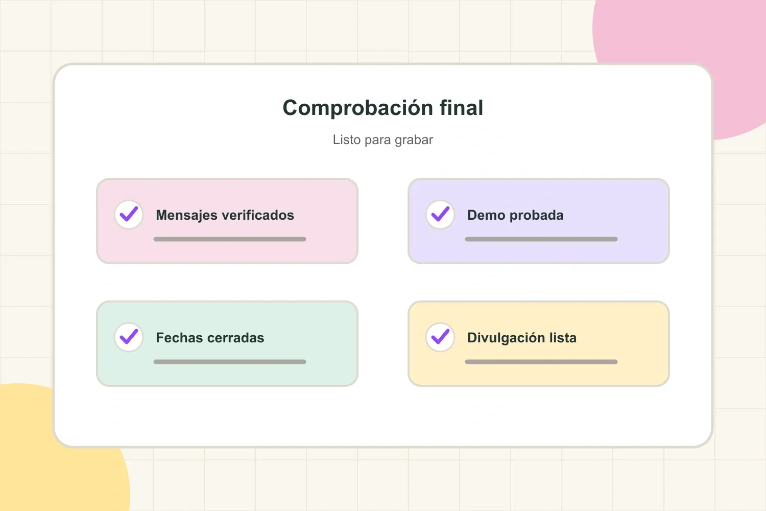 Checklist final de patrocinio de YouTube antes de grabar